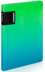 KARTON P+P Műanyag gyűrűskönyv A/4, 4 gyűrűs, OMBRE, zöld-kék (KPP-6-94225) - officetrade