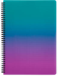 KARTON P+P Spirál füzet A/4, vonalas, 60 lapos, műanyag borítóval, OMBRE, türkiz-rózsaszín (KPP-8-16225) - officetrade