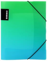 KARTON P+P Műanyag gumis mappa A/4, OMBRE, zöld-kék (KPP-6-95025) - officetrade