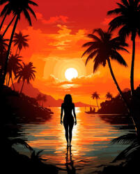 Alkotásutca Naplemente az öbölben - Számfestő készlet kereten 40x50