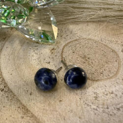 Szodalit ásvány nemesacél fülbevaló