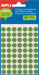 APLI Etikett, 10 mm kör, kézzel írható, színes, APLI, zöld, 315 etikett/csomag