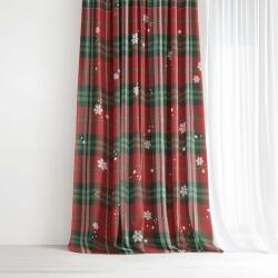 Goldea dekoratív drapéria - piros kockás hópelyhekkel 240x150 cm