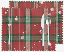 Goldea karácsonyi teflonbevonatú reggeliző alátét - piros kockás hópelyhekkel - 2db 30 x 40 cm