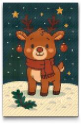  Gyémántszemes kirakó - Karácsonyi rénszarvas Méret: 20x30cm, Keretezés: Műanyagtáblával, Gyémántok: Kerek