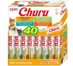Inaba Foods INABA Churu Creamy Varieties, Pui, cutie recompense fără cereale pisici, (piure), 560g