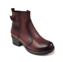 RUSAY Ghete dama din piele naturala cu fermoar imblanite bordo Maia - GD680VIS, marimea 37