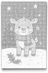  PontPöttyöző - Karácsonyi rénszarvas Méret: 20x30cm, Keretezés: Keret nélkül (csak a vászon), Szín: Zöld