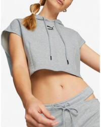 PUMA Dare To Hooded Cropped Top Grey