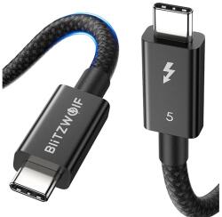 BlitzWolf BW-HDC8 adatkábel (Type-C - Type-C, 240W, gyorstöltő, 150cm, Thunderbolt 5) FEKETE (BW-HDC8 1.5M)