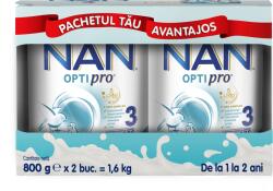 Nestle Produs pe baza de lapte praf fortifiat NAN Optipro 3 de la 1 an, 2 x 800g, Nestle