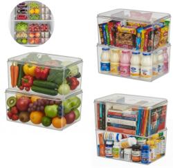 köken Cutie depozitare alimente cu capac Koken, organizator pentru frigider, birou, bucatarie 23.5x13x11 cm, plastic transparent fara BPA - koken - 169,00 RON