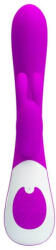 Pretty Love G-pont vibrátor, Pretty Love, Harlan, 21-25 cm, lila, szilikon, nyuszis csiklóizgató karral, kétmotoros, 12 rezgési mód, akkumulátoros