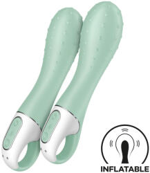 Satisfyer G-pont vibrátor, Satisfyer, Air Pump Vibrator 3, 16-20 cm, zöld, szilikon, felfújható tengely, akkumulátoros, vízálló, 12 rezgési mód, fogógyűrű