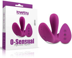 Lovetoy Multifunkcionális vibrátor, Lovetoy, O-Sensual Remote Rider, 1, 6-2, 4 cm átmérő, lila, távirányítós, akkumulátoros, g-pont és csikló stimulálás