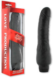 Seven Creations Realisztikus vibrátor, Seven Creations, Perfect Pleasures, 21-25 cm, 4-4, 4 cm átmérő, fekete, PVC, állítható rezgéserősség, erezett, elemes (2xAA)