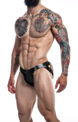 Cut4Men Jockstrap szuszpenzor, Cut4Men, Desire, XL, fekete, bőrhatású (műbőr) megjelenés, poliamid, rugalmas, szexi férfi fehérnemű