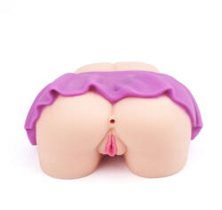 Mistress Dupla nyílású műpunci-műpopsi maszturbátor, Mistress, 16-20 cm, 1, 9 kg, testszínű lila szoknyadísszel, puha TPE, realisztikus, vízálló