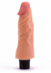 Lovetoy Realisztikus vibrátor, Lovetoy, Real Softee Vibrating Dildo, 18 cm, testszínű, 10 funkciós, vízálló, rugalmas, erezett, puha TPE, elemes (2x AAA)