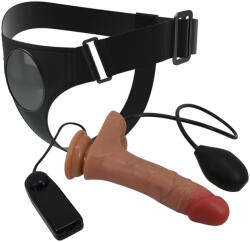 Pretty Love Felcsatolható dildó készlet, Pretty Love, Oher Harness Briefs, 16-20 cm, barna, élethű, vibrációs, vezetékes, tapadókorongos, pumpás ejakuláló, 2x AA