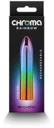 NS Novelties Mini vibrátor, NS Toys, Chroma Rainbow Medium, 6-10 cm, többszínű, akkumulátoros, vízálló, 7 mód 3 sebesség, bőrbarát ABS, karcsú, kezdőknek