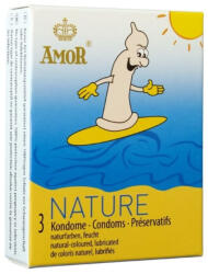 Amor Óvszer, Amor, Nature, 3 darab, natúr, klasszikus és egyszerű, illat- és színezékmentes, természetes érzésű, latex