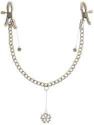 Pipedream - Fetish Fantasy Series Mellcsipesz, Pipedream - Fetish Fantasy Series, Crystal Nipple Clamps, 26-30 cm, ezüst, állítható csavaros szorítás, kristály dísz, műanyag, pár