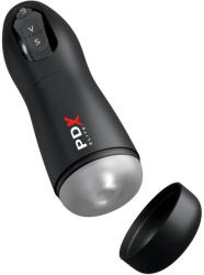 Pipedream - PDX Elite Szívó-vibráló műszáj maszturbátor, Pipedream PDX Elite, Suck-O-Matic, 26, 5 cm, fekete/füstszínű, akkumulátoros, puha TPE betéttel