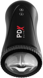 Pipedream - PDX Elite Automata maszturbátor, Pipedream PDX Elite, Moto Stroker, 21-25 cm, fekete, akkumulátoros, vízálló, rezgő és tolófunkciós, puha TPR
