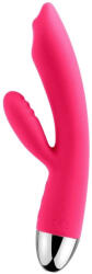 SVAKOM G-pont vibrátor, Svakom, Trysta, 3, 5-3, 9 cm, piros, kétmotoros, csiklóizgatóval, mozgó golyós csúcs, 7 mód, 5 sebesség, akkumulátoros, szilikon