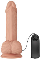 Loverzzz Realisztikus vibrátor, Loverzzz, Beautiful Catoblepas, 20, 6 cm, testszínű, távirányítós, herékkel, tapadókorongos, elemes (2xAA), TPR