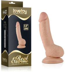 Lovetoy Realisztikus vibrátor, Lovetoy, Real Extreme, 18 cm, testszínű, tapadókorongos, távirányítós (vezetékes), 3 rezgési mód, elemes (3 x AA)
