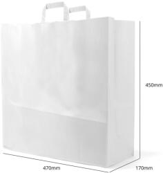 BAG Papírtáska, BAG, 45x47x17 cm, fehér, papír, nagy méret, ajándékhoz, csomagoláshoz és bevásárláshoz