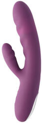 SVAKOM Lökő vibrátor, Svakom, Avery, 19 cm, lila, g-pontos, csiklókaros, bordázott, szilikon, akkumulátoros, vízálló, 5 lökő és 5 rezgő mód, 5 sebesség