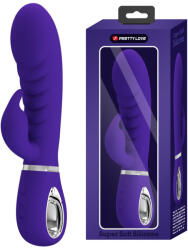Pretty Love G-pont vibrátor, Pretty Love, Prescott, 16-20 cm, lila, akkumulátoros, vízálló, szilikon, kétmotoros, 7 rezgési mód, csiklóizgatóval, memória funkciós