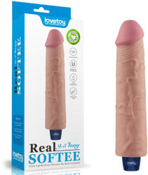 Lovetoy Realisztikus vibrátor, Lovetoy, Real Softee, 24 cm x 4, 7 cm, testszínű, akkumulátoros, vízálló, TPE, puha, erezett, 10 funkciós