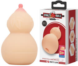 Crazy Bull Mell formájú műpunci, Crazy Bull, Calabash, 11-15 cm, testszínű, realisztikus, rugalmas, redőzött belső, vízálló, TPR