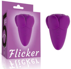 Lovetoy Csiklóvibrátor, Lovetoy, Flicker, 6-10 cm, lila, szilikon, virágos szirmos kialakítás, 5 rezgési és 5 lüktetési mód, akkumulátoros, vízálló