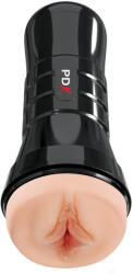 Pipedream - PDX Extreme XXL műpunci, Pipedream PDX Extreme, Wet Pussies Super Luscious Lips, 26-30 cm, testszínű, önnedvesedő, vákuumszabályzós, tokos, vízálló