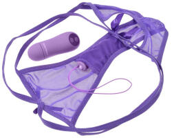 Pipedream Bugyi vibrátor, Pipedream - Fantasy For Her, Petite Panty Thrill-Her, 6-10 cm, lila, One Size, távirányítós, 20 rezgésmód, akkumulátoros, tanga