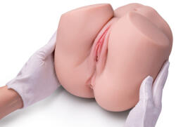 Mistress Dupla nyílású műpunci-műpopsi maszturbátor, Mistress, Olga, 16-20 cm, testszínű, vibrációs (3 sebesség, 7 mód), akkumulátoros, vízálló, TPR