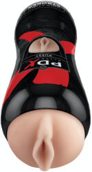 Pipedream - PDX Elite Vibrátoros műpunci, Pipedream - PDX Elite, Vibrating Pussy Stroker, 16-20 cm, testszínű, TPE, vízálló, elemes (3 x LR44), texturált belső