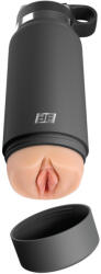 Pipedream - PDX Plus Műpunci maszturbátor, Pipedream PDX Plus, Secret Delight Flask Stroker, 23, 8 cm, testszínű-fekete, realisztikus TPE, diszkrét termosz tok, vízálló