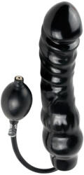 Pipedream Felfújható anál XXL dildó, Fetish Fantasy Extreme, Inflatable Ass Blaster, 26-30 cm, fekete, vinil, pumpás, vízálló, erezett
