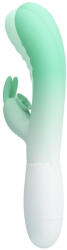 Pretty Love G-pont vibrátor, Pretty Love, Cerberus, 16-20 cm, zöld/fehér, 30 rezgés + 30 nyelvmozgás, vízálló, bársonyos szilikon, 2xAAA elemes
