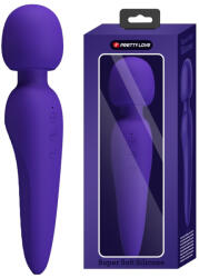 Pretty Love Masszírozó vibrátor, Pretty Love, Meredith Purple II, 21-25 cm, lila, akkumulátoros, vízálló, orvosi szilikon, 7 rezgési mód, memória funkció