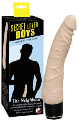 You2Toys Realisztikus vibrátor, You2Toys, Secret Lover - The Boy Next Door, 20 cm, 3, 5-4 cm átmérő, testszínű, szilikon, 7 funkciós, elemes (2xAA), erezetes