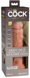 Pipedream - King Cock Elite Realisztikus vibrátor, Pipedream - King Cock Elite, Dual Density, 20 cm, barna bőrszínű, szilikon, tapadókorongos, akkumulátoros, vízálló