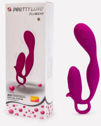 Pretty Love G-pont vibrátor, Pretty Love, Flowery 2, lila, testbiztos szilikon, 30 rezgési mód, vízálló, ergonomikus fogóval, g-pont stimulációra tervezve