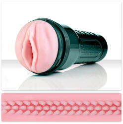 Fleshlight Vibrátoros műpunci, Fleshlight, Pink Lady Touch, 25 cm, testszínű, realisztikus Superskin, 3 mini vibrátorral, elemes (LR44), diszkrét tok